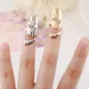 Rings for Women practical Personality dragonfly golden flowers nail ring golden flowers Silver Gold Plated Alloy Rings