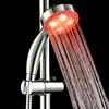 LED stainless steel handheld shower head water saving high pressure shower nozzle anion durable compact solid color led light shower header