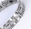 316L stainless steel men's health magnetic energy link chain bracelets 4 in 1 inlay factory wholesale
