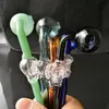 Pot de courbure de couleur de tête d'os transparent Accessoires de bongs en verre en gros, Pipe à eau pour fumer, Livraison gratuite