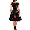 Kvinnor Elegant 50s 60s Vintage Rose Retro Rockabilly Floral Sexig Party Cocktail Skater Wiggle Flare Swing Dress