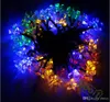 50 LED 7Mピーチさくらの花の太陽ランプの電源LED文字列Fairy Lightsソーラーガーランドガーデンクリスマスの装飾