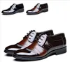 Free Shipping Men Leather Shoes Pointed Toe Lace-Up Mens Shoes Flats Fashion Splice Business Dress Shoes For Men Size 39-44