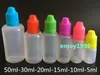 Naaldfles 5ml 10ml 15ml 20ml 30ml 50ml Soft Dropper-flessen met KINDERbestendige doppen Winkel de meeste vloeibare vape-sapflessen groothandel