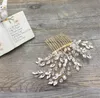 Accesorios para el cabello nupcial de la boda de la vendimia Peinetas de cristal Tocados Diamantes de imitación Oro Plata Tiara Mujeres Moda Prom Hair Jewelry Pins Clips