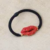 Hot Sales Fashion Korean Cute Girls Hair Clip Full Red Rhinestone Lip Hair Bands Hair Accessories Head Rope for women DHF422