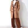 Duffel coat horn knapp lös preppy stil solid hooded cashmere ull coat casaco feminino kvinnor kappa vinter hl1790