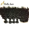 Bella Hair 8A 5pcs / lot Cheveux Péruviens avec Fermeture Supérieure Vierge 4 faisceaux Vague D'eau Weave Bundle Offres Tête Complète