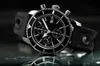 2016 Hot Sale Man Chronograph Watch Top Quality Quartz Stopwatch Black Gummi Band Date Klockor Black Dial 206