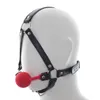 Giocattoli per adulti Silicone Ball Gag Imbracatura per la testa in pelle Bondage Fetish Restraint Slave Roleplay # R501