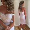 2016 Short Becch Summer Prom Dresses Off the Shoulder Beaded Sleeveless Lace Appliques Knee Length Evening Gowns