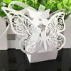 Butterfly Hollow Paper Candy Boxes Holder Presentpåse med Ribbon Wedding Favor Baby Shower Boxes