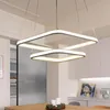 Vierkante LED Hanglamp Moderne Led Kroonluchter Lichten Aluminium Hangende Kroonluchter voor Eetkamer Keuken Kamer