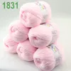 Många 6 bollar x 50g kashmir silkes sammet barn garn baby rosa 18311266678