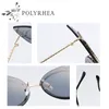 Top Quality Cat Eye Sunglasses Fashion Women Brand Designer Sun Glasses Brown Female Mirror UV400 Lens Shade With Box And Cases