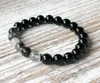 Bracelet à Quartz rutilé en Onyx noir de qualité supérieure, SN1055, Bracelet de guérison, Chakra du cœur, Yoga, bijoux 256D