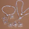 Kvinnors Sterling Silver Smycken Sats 6 Ställer mycket blandad stil EMS8, Fashion 925 Silver Halsband Armband Smycken Set Factory Direktförsäljning