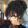 Short Afro Puff Kinky Curly Ponytail Hair Extension Color 1 Jet Black Clip in Remy Hair Afro Trekkoord Paardenstaart Haarstukje voor zwarte vrouwen