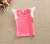 Nouveau-nés bébés débardeurs dernière conception dentelle manches bébé fille T-shirt été filles tenues enfants vêtements 7 couleurs