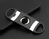 Pocket Plastic Stainless Steel Double Blades Cigar Cutter Knife Scissors Tobacco Black New Free shipping wholesale