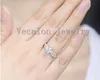 Vecalon dinosaurus klauw set 3ct topaz gesimuleerde diamant cz vrouwelijke trouwring 14kt wit goud gevulde verlovingsband voor vrouwen