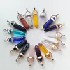 Bulk Charms 6 Side Pendulum Bullet Amethys Jade Malachit Tiger Eye Natural Stone Naszyjnik Kwarcowy Kryształ Wisiorek Uzdrowienie Kryształy