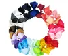 24 High Colors Quality in stock 15cm Ribbon Hair Bow With Clip Girls Big Solid Bow Hair Clips Accessories