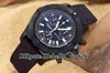 Yüksek kaliteli M73390 Seawolf Blacksteel Erkek İzle Tüm Siyah 45mm Dalgıçlar Siyah Kadran VK Kuvars Chronograph Kauçuk Deri Saatler