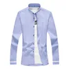 Wholesale- Mens Solid Color Shirt 2017 Spring Business Casual Long-Sleeve Shirt male Slim Fashion stand collar Shirt Brand clothes 4XL 5XL