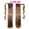 Clip Hair Ponytails Syntetiska dragningar Ponny Tails Straight Hair Pieces 24inch 120g Hårförlängningar Kvinnor Mode