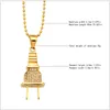 2016 New Arrival Plug Pingente de Strass 18 K Contas de Ouro Correntes Colar Pingentes de Hip Hop Cor do Ouro Para Mulheres Dos Homens de Hip-Hop Bling Jóias