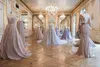 2017 Mulheres Sexy Lace Off Ombro Formal Empoeirado Rosa Sereia Vestidos de Baile Desgaste da Noite Longo Arábia Saudita Partido Barato Prom Vestido Frete Grátis