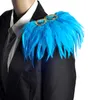 Handmade men blazer accessories /ostrich feather crystal epaulette/epaulet shoulder/host performance costume wholesale