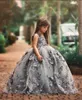 Длина Princess девушок цветка платья для свадьбы Спагетти цветочных кружев аппликации пушистых девушки Pageant платье шикарного пола платье девушки цветка