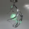 Hot New Solar Color Changing Wind Spinner LED Light Garden Yard Decoration Lamp Post Cap B245