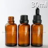 High Quality 30ml Empty Amber Glass Dropper Bottles Essential Oil Bottle 30ml e liquid e juice wholesale bottles