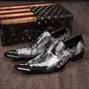 Crocodile Grain Mens Dress Shoe Design For Wedding Height Increasing Mens Leather Shoes Italian Brand Plus Size 46