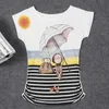 Camiseta de algodón para mujer 2017 ropa de mujer más vendida moda Vintage primavera verano manga corta Animal impreso niñas algodón camisetas femeninas