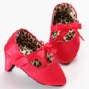 Fashion Baby Gisl High Heeled Shoes Butterfly-know Bow Soft Soled Newborn First Walkers Toddler Infant Girl Ballet Shoes