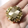 Fidget Spinner Cube Gears Spin Office School Mini Fidity Toy för Vuxna Barn Finger Spel Smidig Yta Metall Brass Koppar EDC Guld