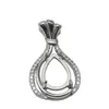 Beadsnice Sterling Silver Zircon Jewelry Insuredings Gemstone Pendant Setting Cabochon Mounting for 12x8mm Teardrop Stone ID 345043348234