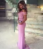 Popular Bridesmaid Dresses Off the Shoulder Mermaid Long Bridesmaids Dress Lace Applique Top Formal Evening Party Gowns with Sash