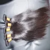 Натуральный цвет волос ткачество 2 шт. / Лот 100% Индийская двусмысленная Дева Человеческие волосы Кость прямой