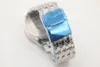 Varumärke kvarts -ur för män blå urtavla räfflade fodral rostfritt bälte silver skelett 1884 kronometer klocka