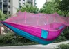 Utemöbler Parachute Tyg Vandring Hängmattor Swing Bed Swing Outdoor Camping Hängande säng med Anti-Mosquito Bed Net Gratis frakt