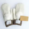 Fashion Women's Gloves for Winter and Autumn Cashmere Mittens Glove with Lovely Fur Ball Outdoor sport warm Winter Gloves