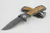 Anpassade knivar - 339 Spring Assisted Fast Open Flipper Kniv 440c Drop Point Blade Wood Handtag EDC Pocket Knives