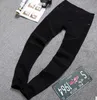 Fashion 2016 Hot Stretch Slim Fit Rakbyxor Pläterad Runway Biker Jeans Män Vit / Kaki / Svart / Grå / Blå Bottoms Mens 28-38