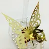 F14 240pcs Laser Cut Hollow Butterfly Papper Kort Servett Ring Serviette Buckle Holder Hotell Bröllopsfest Favorit Decoration