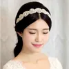 2019 Nya Bridal Headbands Bröllop Bridal Rhinestone Crystal Ribbon Tie Back Bridal Hair Fascinators Tillbehör Princess Modest Fashion